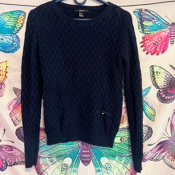 Dark Blue Knit Sweater - Picture 9 of 10